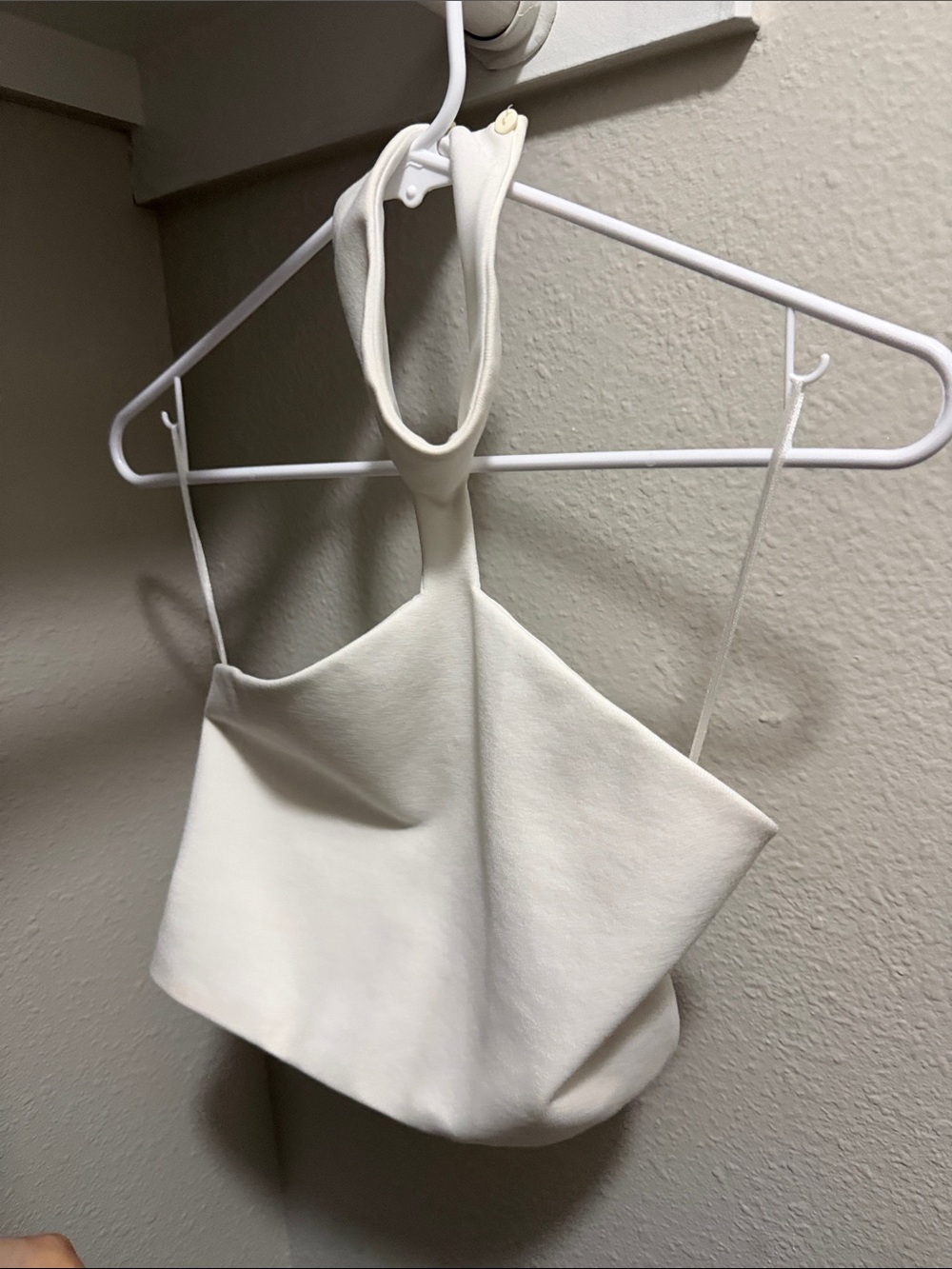 Zara White Halter Crop Camisole